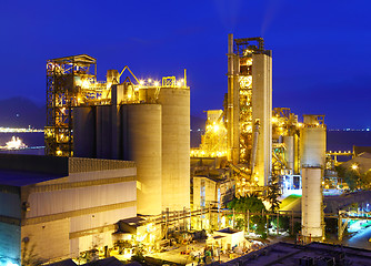 Image showing Industrial plant at night