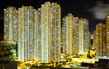 Image showing Apartment building at night