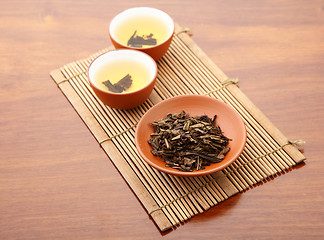 Image showing Chinese tea and dried leave
