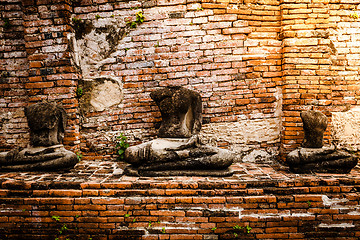 Image showing Broken Buddha at Ayuttaya, Thailand