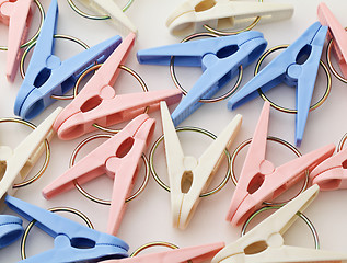 Image showing Colorful clothespin