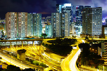 Image showing Downtown city at night