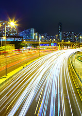 Image showing Highway with car light