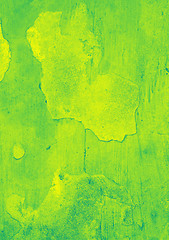 Image showing Grunge green and yellow painted wall