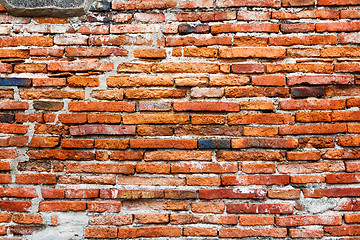 Image showing Ancient red brick wall