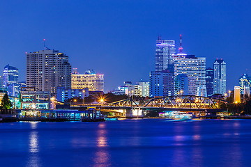 Image showing Bangkok skyline at night