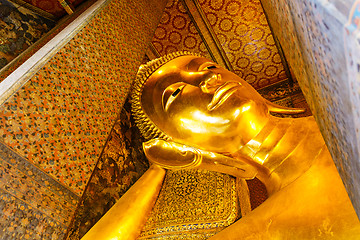 Image showing Golden Reclining Buddha statue, Wat Pho