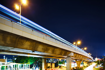 Image showing Highway traffic at night