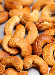 Image showing Roasted cashew nuts close up