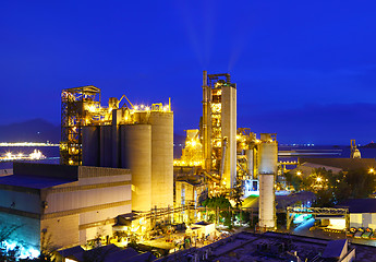 Image showing Industrial plant at night