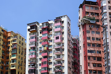 Image showing Old apartments building in Hong Kong