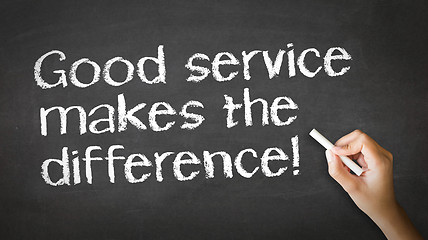Image showing Good Service makes the difference Chalk Illustration