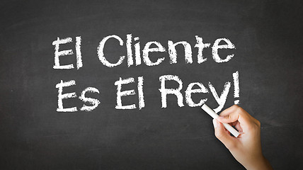 Image showing Customer is king (In Spanish)