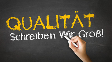 Image showing Quality Slogan (In German)