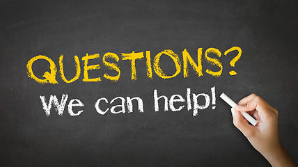 Image showing Questions, we can help Chalk Illustration