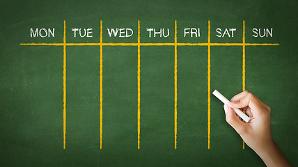 Image showing Weekly Calendar Chalk Drawing