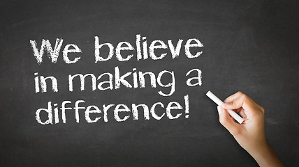 Image showing We believe in making a difference Chalk Illustration