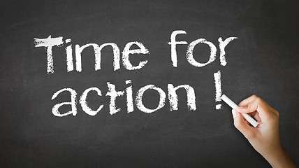 Image showing Time for Action Chalk Illustration