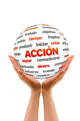 Image showing 3d Action Word Sphere (In Spanish)