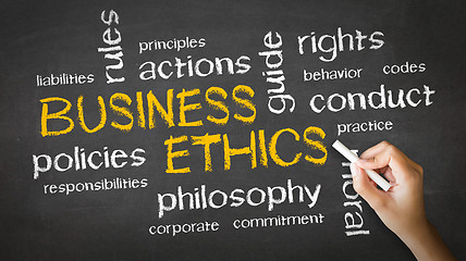 Image showing Business Ethics Chalk Drawing