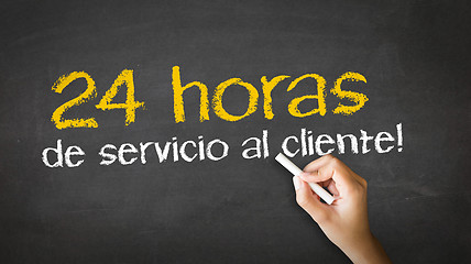 Image showing 24 hour client Service Chalk Illustration