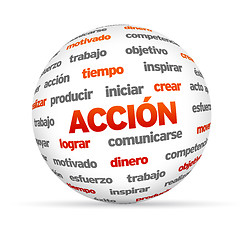 Image showing 3d Action Word Sphere (In Spanish)