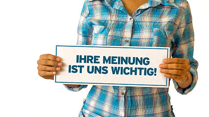 Image showing Your opinion matters (In german)