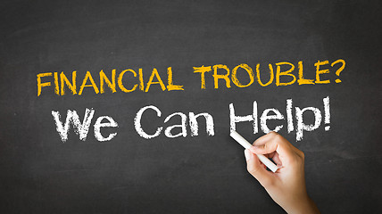 Image showing Financial Trouble Chalk Illustration