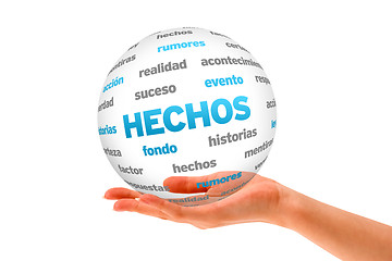 Image showing Facts Word 3D Sphere (In Spanish)