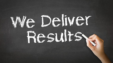 Image showing We deliver Results Chalk Illustration