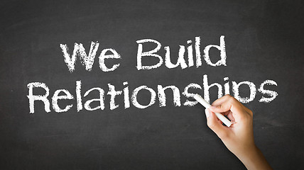 Image showing We Build Relationships Chalk Illustration