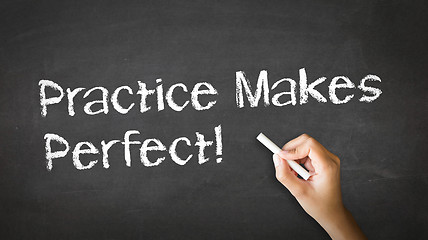 Image showing Practice Makes Perfect Chalk Illustration