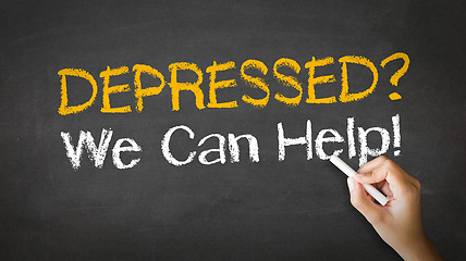 Image showing Depressed we can help Chalk Illustration