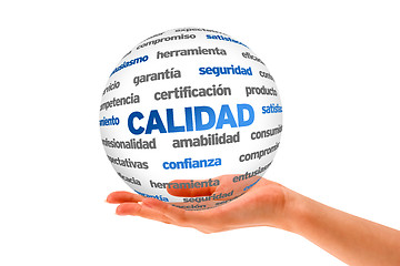 Image showing 3d Quality Word Sphere (In Spanish)