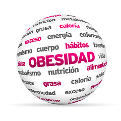 Image showing Obesty Word Sphere (In Spanish)