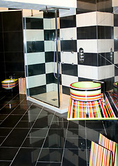 Image showing Geometric bathroom