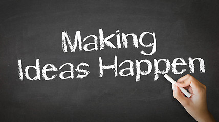 Image showing Making Ideas Happen Chalk Illustration