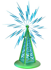 Image showing digital transmitter sends signals from high tower