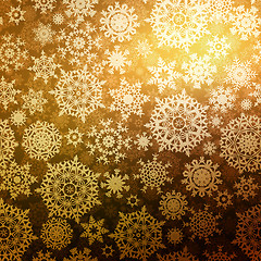 Image showing Abstract gold vector winter with snowflakes. EPS 8