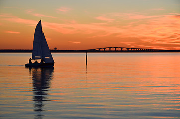 Image showing Sailing at calm water