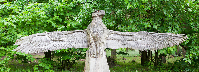 Image showing Wood craft of a eagle