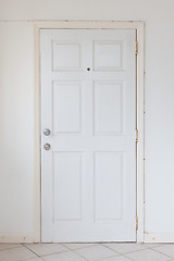 Image showing Old white door