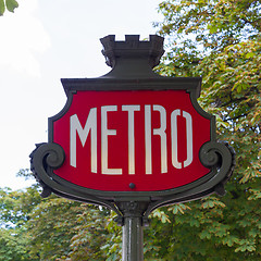 Image showing Parisian metro sign