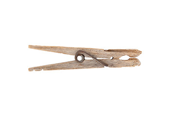 Image showing Very old isolated clothes peg