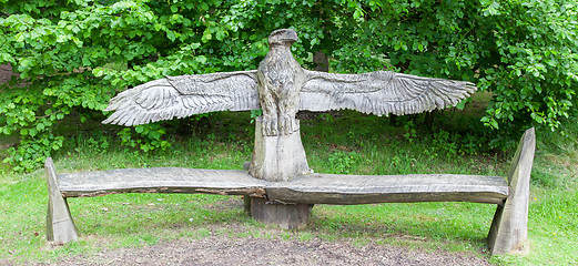 Image showing Wood craft of a eagle