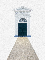 Image showing Computer generated drawing of an entrance of an old church