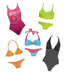 Image showing set of the swimsuits for girls