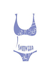 Image showing silhouette of bikini with floral design.