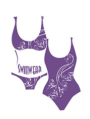 Image showing silhouette of bikini with floral design