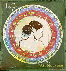 Image showing portrait of beautiful girl in art nouveau style
